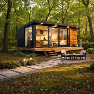 <span class=keywords><strong>Maison</strong></span> préfabriquée modulaire moderne avec design de cabane en bois, petite <span class=keywords><strong>maison</strong></span> sur roues, cabane portable <span class=keywords><strong>et</strong></span> abri de rangement - Product Image 1