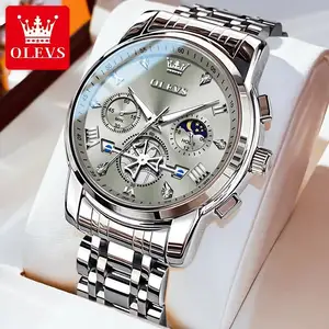OLEVS 2856 Men's Quartz Watches Chronograph Classic Fashion Top Brand Watch For Men Moon Phase Waterproof Watch Wrist Hours