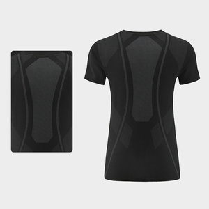 T-shirt de sport respirant à manches courtes pour <span class=keywords><strong>femme</strong></span>, idéal pour le yoga, la course en extérieur et le fitness, séchage rapide, col rond, léger - Product Image 5