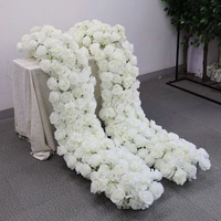 Série Blanche : Chemin de table et de canapé en soie rose, arrangements floraux artificiels pour arche de mariage, décoration événementielle professionnelle
