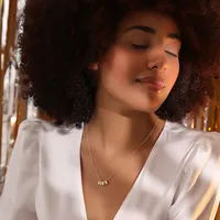 Collar con Letras 3D, Joyería Personalizada con Nombre de Burbuja, Regalo para Navidad, Collar con Letras de Oro de 14K