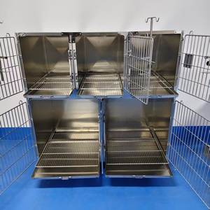 Cage d'hôpital vétérinaire en acier inoxydable, enclos médical pour animaux, cage de récupération pour animaux, équipement de clinique vétérinaire - Product Image 2