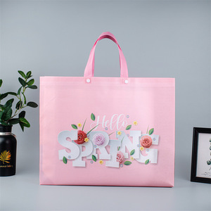 Bolsa de Compras Reutilizable con Diseño Floral de Primavera, Bolsa de Tela No Tejida, 50x40x12cm, para Uso Doméstico - Product Image 1