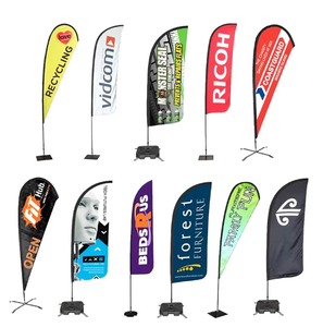Kit de mât de drapeau en aluminium de haute qualité, drapeaux en polyester imprimés numériquement, piquet de sol pour la publicité promotionnelle en extérieur, bannières ouvertes - Product Image 6