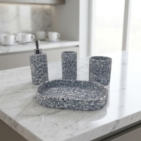 Ensemble de 6 accessoires de salle de bain en ciment écologiques, modernes et simples, avec distributeur de lotion, pour la décoration de la maison
