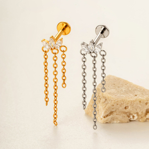 Pendientes Colgantes de Zirconia Personalizados Hengsen, Hipoalergénicos G23, de <span class=keywords><strong>Titanio</strong></span> F136, para Cartílago, con Perno a Presión, Labret, Tragus, Joyería para <span class=keywords><strong>Piercing</strong></span> - Product Image 3