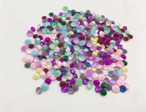 Coloré Lâche Verre Diamants Moka AB Forme Ronde Strass Accessoire pour DIY Anneau Boucles D'oreilles Épingle À Cheveux <span class=keywords><strong>Chaussures</strong></span> et Sacs - Product Image 3