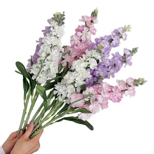 ดอกลาร์กสปูร์ประดิษฐ์ยี่ห้อยาซุโนบุ ดอกไม้ผ้าไหม ก้านเดี่ยว สีขาวนม สีชมพูอ่อน สีม่วงอ่อน สีชมพู สำหรับตกแต่งงานแต่งงาน - Product Image 5