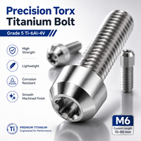 Baut Presisi dari Paduan Titanium Kelas 5 M6 Torx Square Drive dengan Panjang Kustom 10-80mm untuk Aplikasi Kendaraan.