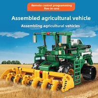 Jouet de construction 5-en-1 transformable : Camion, Moissonneuse-batteuse, Cultivateur, Tracteur, Robot - Briques éducatives programmables en plastique ABS - Cadeau pour enfants