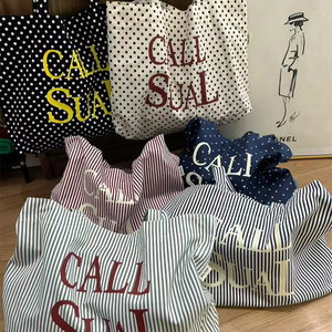 Bolsas de Compras Personalizadas de Fábrica, Bolsa de Hombro Individual de Gran Capacidad para Mujer, Bolsa de Mano Informal de Lona de Algodón - Product Image 1