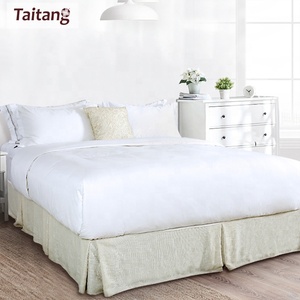 <span class=keywords><strong>Hotel</strong></span> barato Durable <span class=keywords><strong>Rey</strong></span> reina 4Pcs edredón conjunto 100% algodón blanco sólido Color colcha - Product Image 5