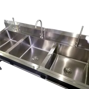 Rostfreie Küche aus rostfreiem Stahl Verwenden Sie Waschbecken mit 3 Fächern
