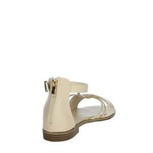 Sandalo da bambina Patrizia Pepe beige piatto con cinturino alla caviglia stile estivo - Product Image 3