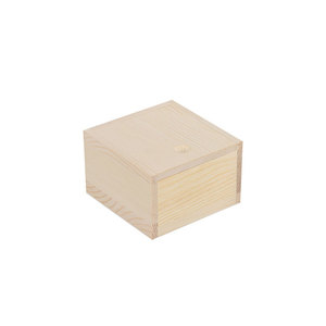 Unfinished Solid Wooden Box with Wood Sliding Lid Packaging Gift Storage Box Wholesale