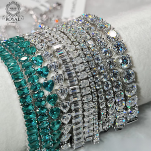 Set di Gioielli Certificati in <span class=keywords><strong>Argento</strong></span> 925, Collana Tennis con Moissanite Taglio Ghiaccio <span class=keywords><strong>D</strong></span> VVS, Bracciale Cuban Link Stile Hip-Hop - Product Image 3