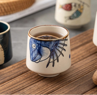Décoration d'intérieur, tasse à thé en céramique en forme de chien ou de chat porte-bonheur, style rétro chinois, tasse à café en céramique, vaisselle japonaise, tasse mignonne