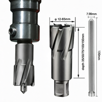 Foret à noyau en carbure de tungstène TCT RJTOOLS, finition sable blanc, longueur totale 75 mm, pour perçage du métal