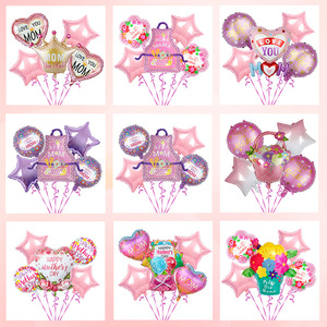 Set de 5 Globos de Aluminio para el Día de la Madre, Corona de Flores, <span class=keywords><strong>Delantal</strong></span>, Globos para Decoración de Fiesta de Cumpleaños de Mamá - Product Image 2