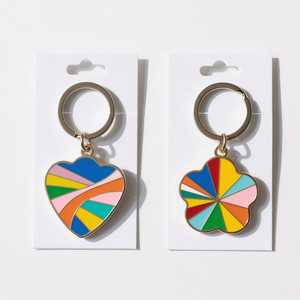 <b>Custom</b> Printed Metal Enamel <b>Keychains</b> with Clear Dome for Photographic Detail - Product Image 1