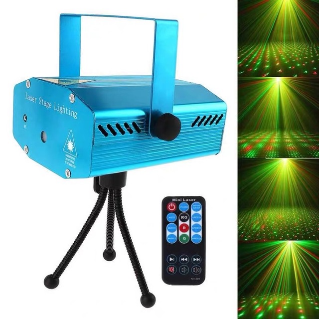 Beam Projector Light Stage Laser Projector Strobe Lighting Mini Star Sky Disco Party Warm White Sound-Activated Laser Light