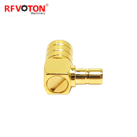 Prise mâle SMB d'alimentation d'usine vers prise femelle SMB Coude à angle droit à 90 degrés Rohs en laiton conforme pour les applications RF en stock