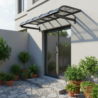 Auvent rétractable motorisé en polycarbonate durable pour portes, fenêtres et balcons, offrant une protection UV et un abri contre la pluie