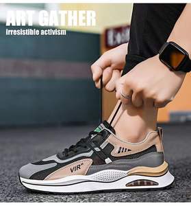 남성용 세련된 워킹 스니커즈-통기성 메쉬 에어 쿠션 신발 VIR 디테일 새 남성 신발 - Product Image 2