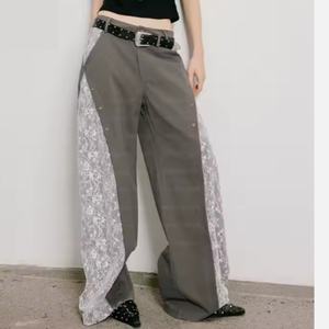 กางเกงยีนส์ทรงตรงหลวมสไตล์วินเทจสำหรับผู้หญิงจากโรงงาน OOTD ตกแต่งลายเสือดาวปักลายปะติด ระบายอากาศได้ดี - Product Image 2