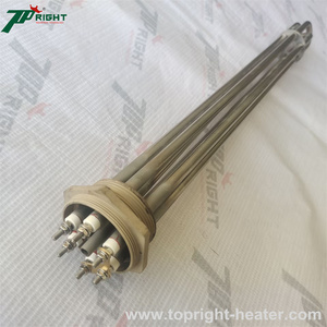 Réchauffeur <span class=keywords><strong>d</strong></span>'immersion de tige de tube inoxydable tubulaire liquide <span class=keywords><strong>d</strong></span>'huile de résistance de chauffage électrique de 3 phases avec le fil - Product Image 2