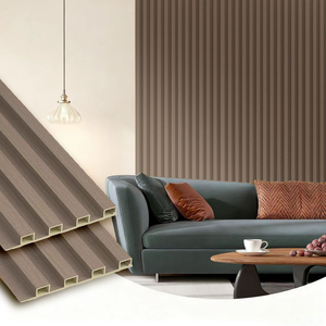 Panel de madera de pared Wpc Panel revestido de pared decorativo Wpc para FONDO DE TV de sala de estar de dormitorio Interior - Product Image 1