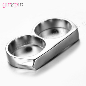 Mode Nouveau Style En Acier Inoxydable Double Doigts Anneau À La Mode Docteur Étrange Marvel En Acier Inoxydable Double Doigts Anneau Pour Hommes - Product Image 4