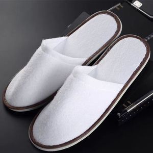 Zapatillas de <span class=keywords><strong>hotel</strong></span> de algodón 100% ecológicas biodegradables desechables blancas personalizadas - Product Image 6