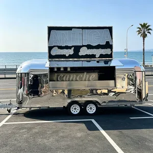 Chariot de restauration mobile en acier inoxydable de qualité américaine pour la vente de glaces et de café, idéal pour le camping en plein air - Product Image 1