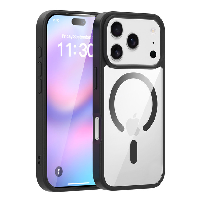 Crystal Clear Transparent Phone Case with Military-Grade Shockproof Protection for iPhone 17 Air 17 Pro Max Magnetic Cover