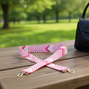 Cinghia per Borsa in Tessuto Rosa Fiore di Rosa 4Cm con Freccia - Product Image 2