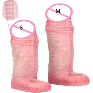 FAAK Dildo berongga realistis cincin lengan <span class=keywords><strong>Penis</strong></span> bagian terbuka ukuran <span class=keywords><strong>S</strong></span> M silikon Dildo cincin selubung pembesar <span class=keywords><strong>Penis</strong></span> mainan seks untuk pria - Product Image 1