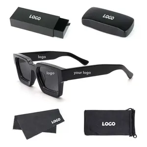 Groothandel Mode Punk Lentes Gafas De Sol Hombre Ontwerper Luxe Mannen Rijden Bril Aangepaste Tinten Logo Vierkante Zonnebril Voor Vrouwen