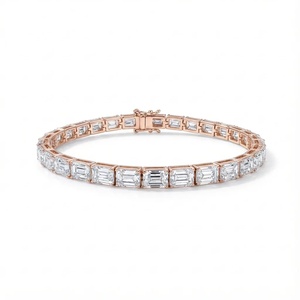 กำไลข้อมือเพชรทรงอีสต์เวสต์สีมรกต - ทอง 9k, 14k, 18k - Product Image 4