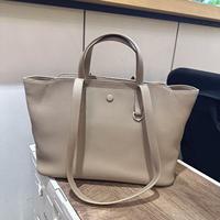 Sac cabas femme en cuir de vachette grainé sans marque, doublure en sergé de coton, style chic parisien, pour le quotidien, fournisseur en gros de boutiques européennes