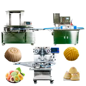 Full Automatic Industrial Mamoul Mooncake Making Filled Cookies Encrusting Machine Production Line