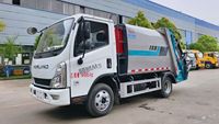 Camion à ordures compacté Foton de 6,5 mètres cubes, 4x2, moteur diesel manuel, chargement arrière, camion à déchets domestiques