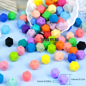 Perles hexagonales en silicone <span class=keywords><strong>de</strong></span> qualité alimentaire 14 mm, sans BPA, <span class=keywords><strong>pour</strong></span> la fabrication <span class=keywords><strong>de</strong></span> bijoux, <span class=keywords><strong>de</strong></span> chaînes <span class=keywords><strong>de</strong></span> sucettes et <span class=keywords><strong>de</strong></span> colliers, vente en gros - Product Image 2