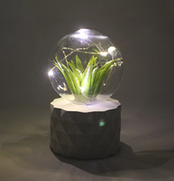 Vente en gros Lampe de chevet rétro en ciment avec décor végétal artificiel pour la décoration intérieure