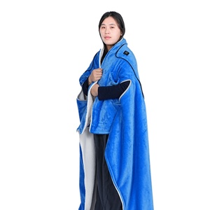 Portable <b>USB</b>-Battery Wearable Heated Throw Blanket Pockets Carbon Fiber <b>Heating</b> Adjustable Temperature Car RV Outdoor Household - Product Image 1