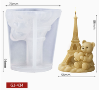 Moule en silicone pour bougie d'aromathérapie, style architecture nordique, tour Eiffel, rose, fleur, moule en plâtre DIY