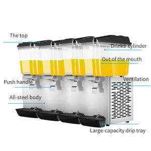 Distributeur <span class=keywords><strong>de</strong></span> <span class=keywords><strong>jus</strong></span> réfrigéré 16L * 4 réservoirs Station <span class=keywords><strong>de</strong></span> <span class=keywords><strong>jus</strong></span> en libre service <span class=keywords><strong>Fontaine</strong></span> <span class=keywords><strong>de</strong></span> pulvérisation pour kiosque à dessert Café Sweet Bar - Product Image 4