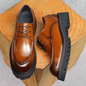 Chaussures pour hommes vintage de haute qualité, bout pointu, à lacets, antidérapantes, adaptées aux occasions formelles et aux tenues décontractées - Product Image 4