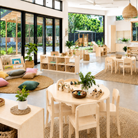 Muebles Montessori de Madera Natural para Niños, Reggio, Aprendizaje Temprano, Guardería, Preescolar, Juego de Equipamiento para Aula