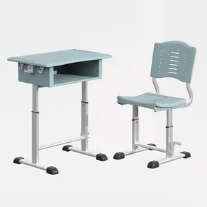 YJ Height Adjustable School Classroom Furniture Student Desk And Chair For Sale